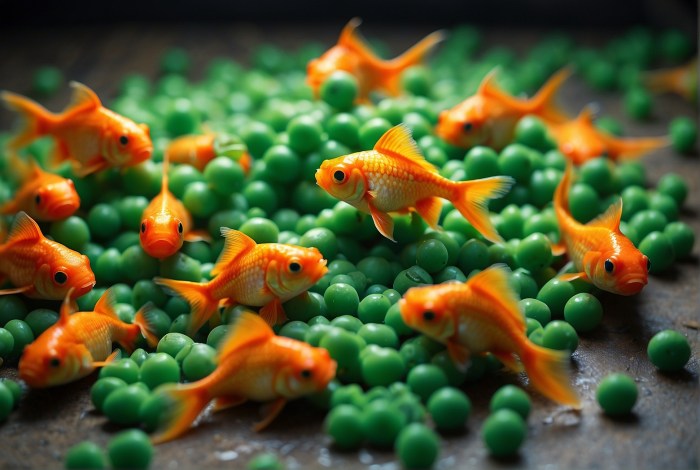 Can goldfish eat peas